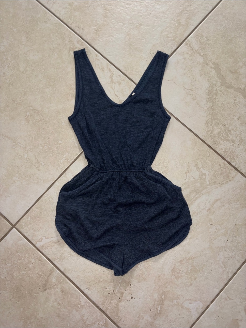 BDG Navy Sleeveless V-Neck Romper